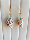 Olive Letters Shell Earrings